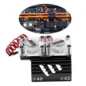 Radiateur De Refroidissement De Moteur à Double Ventilateur, Dissipateur De Chaleur De Moteur à Double Ventilateur 40-42mm Pour Voiture 1/8 Rcnoir - Neuf