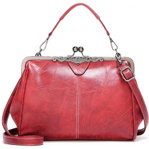 SJZG-Sacoche Femme Sac A Main Sacs Cabas Bandoulieres Cuir Pu Tendance Petit Fille Port&eacute;s Epaule Crossbody Bag T&eacute;l&eacute;phone Sac D'&Eacute;paule Large Capacit&eacute; Achats F&ecirc;te &Eacute;cole Voyage Rouge - Neuf