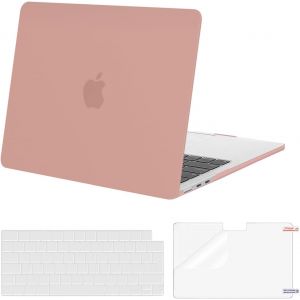 Coque Compatible Avec Macbook Air M4 M3 M2 13 Pouce A3240 A3113 A2681 2022 2023 2024 2025,&Eacute;tui Rigide Housse De Protection Pour Macbook Air 13,6 &Clavier&Protecteur D'&Eacute;cran,Rose Saumon - Neuf