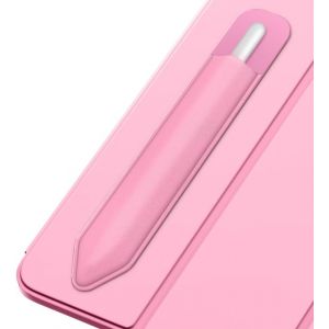 Porte-Crayon Autocollant pour Apple Pencil Pro, Apple Pencil (USB-C), Apple Pencil 1&egrave;re/2&egrave;me G&eacute;n&eacute;ration, &Eacute;tui &agrave; Crayons &Eacute;lastiques Pochette Adh&eacute;sive Attach&eacute;e &agrave; l'&Eacute;tui pour Stylet, Bouquet Rose - Neuf