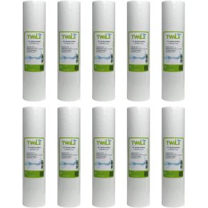 Lot De 10 Filtres À Eau Pour Osmose Inverse Et Eau De Puits 10"" 5 µm Pour Éliminer Les Charges De Fer, La Turbidité Et Les Particules En Suspension Polypropylène - Neuf