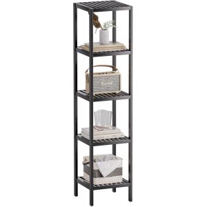 Étagère De Rangement Pour Salle De Bain, Étagère En Bambou À 5 Niveaux, Étagère Multifonctionnelle Pour Le Salon, La Chambre, La Cuisine (Noir)[POU8807836] - Neuf