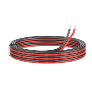 Silicone Electrical Wire 0.52mm&sup2; 20awg Parallel to 2 Conductors 10 Metres [Black 5M Red 5M] Oxygen Free Connection Cable Stranded Copper Wire High Temperature Resistant - Neuf