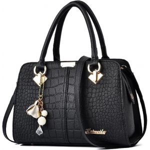 CAUC-El&eacute;gant Sac &agrave; Main Femme Sacs &agrave; bandouli&egrave;re Sacs &agrave; Dos port&eacute; Travers Voyage Sac Cabas Shopper Sacoches Messenger Besace Pochette Impermeable PU Cuir Noir B - Neuf