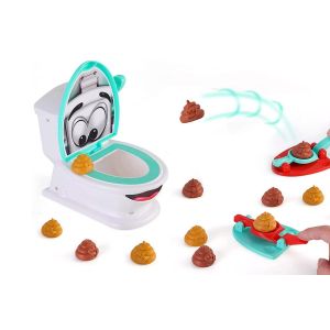 Jeu de tir de mousse pour toilettes pour enfants - Un jouet familial amusant avec catapulte et syst&egrave;me de points - Neuf