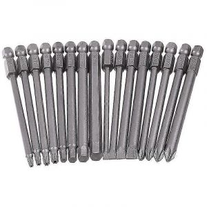 Paquet de 16 embouts de tournevis magnétique longs à tige hexagonale de 1/4 pouce Set de 4 pouces Outils électriques (SlottedHex+) - Neuf