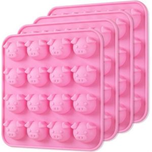 Lot De 4 Moules En Silicone En Forme De Cochon Pour Gelée, Fondant, Bonbons Durs, Bombes De Graisse Cétogène, Résine - Neuf