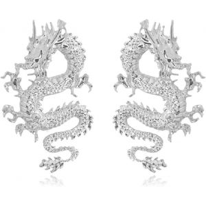 Kalhx-Boucles D'oreilles Dragon Punk,Boucles D'oreilles Dragon Chinois Antique Pour Femme,Boucle D'oreille De Vacances En Forme D'animaux De Dragon De Boh&ecirc;me Pour Dames - Neuf