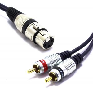 C&acirc;ble XLR Femelle vers 2X RCA 5m Adaptateur Prise 3 Broches Connecteur XLR vers 2 RCA m&acirc;le Audio C&acirc;ble de Connexion Microphone - Neuf