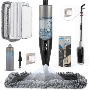 Microfibre Spray Mop for Cleaning Dry and Wet Floors for Kitchen,Wood Floors,Laminated Ceramic Tile,6 Replacement Mop Heads - Neuf