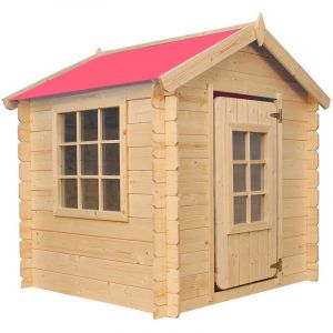 Maisonnette En Bois Pour Enfants (S&eacute;ns Plancher) - Cabane De Jardin Pour L'ext&eacute;rieur 111x114xh121cm/0.9 M2 - Toit Rouge Timbela M570r-1 - Neuf
