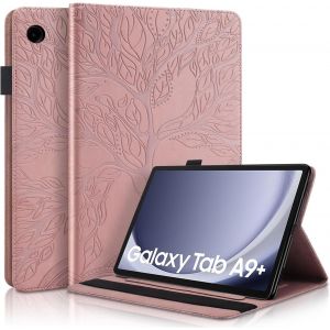 Coque Pour Galaxy Tab A9 Plus/A9+ 11"" 2023 (Sm-X210/X215/X216/X218) Housse De Protection Avec Porte-Pencil, Étui À Rabat Avec Support Fonction Pour Tablette Samsung Tab A9 Plus Rose Gold.[F109] - Neuf