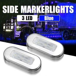 2 Feux De Gabarit Latéraux À Led Bleus Pour Camion Et Remorque - Neuf