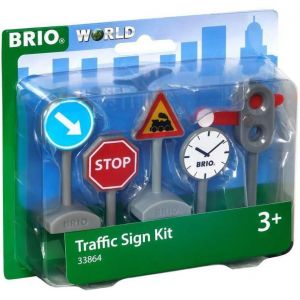 KAJGL-World -33864-Panneaux De Signalisation-Accessoire Pour Circuit De Train En Bois Et Circuit De Voiture-Jouet Pour Garçons Et Filles À Partir De 3 Ans - Neuf