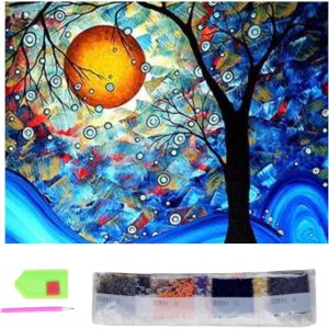 Oayew-Diamond Painting, Set De Peinture De Diamants 40 Cm X 30 Cm Diamond Painting Kit Complet D'accessoires Diy 5d Tableau Point De Croix Broderie Artisanat D&eacute;coration Murale (Arbre De Vie) - Neuf