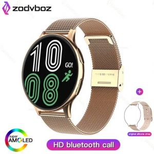 nouvelles femmes Bluetooth appel montre intelligente fr&eacute;quence cardiaque surveillance de la pression art&eacute;rielle montres intelligentes IP67 &eacute;tanche hommes Smartwatch + bo&icirc;te gold mesh Bluetooth call - Neuf