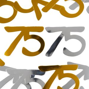 Decoration anniversaire 75 ans confettis g&iquest;&iquest;ants argent/or - D&iquest;&iquest;coration e pour un 75 ans anniversaire homme et femme - Neuf