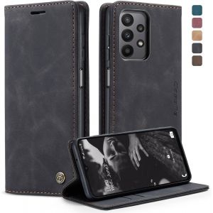 Kal-Coque Pour Samsung Galaxy A23 5g Pochette, Etui Protection Housse Premium En Cuir Pu,Etui À Rabat Pochette De Portefeuille Étui Pour Samsung A23 5g Case, Noir - Neuf