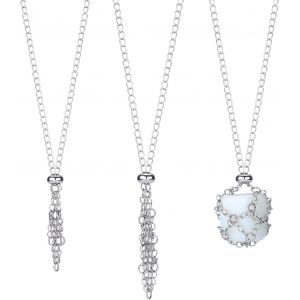Kal-2 Pièce Cage Support En Cristal, Collier Porte-Cristal Fait À La Main, Porte-Collier En Pierre, Pierres Précieuses Quartz Pour Femmes Et Hommes (Longueur D'environ 17.2 Pouce/43.8cm) - Neuf