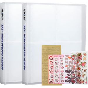 MAA-Lot de 2 Mini Albums Photo 320 Pochettes 2 x 3 Pouces pour Fujifilm Instax Mini 7s 8 9 11 25 26 40 50s 70 90 Appareil Photo instantané, Polaroid Snap SnapTouch PIC-300 Z2300, Transparent - Neuf