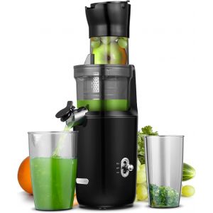 LETNERNY-Extracteur De Jus Pour Fruits Entiers 80Mm - Centrifugeuse Extracteur De Jus Sans Bpa - 200W Extracteur De Jus Froid Avec Tarière Améliorée, Filtre Double Couche, Moteur Silencieux - Noir Bl - Neuf
