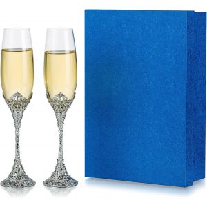 Fl&ucirc;tes &Agrave; Champagne Mariage Grav&eacute;es Avec Strass &iquest; Lot De 2 - Neuf