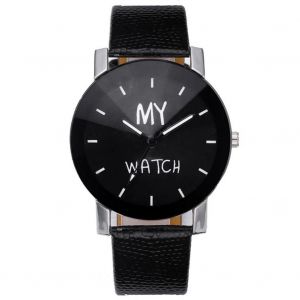 &Agrave; La Mode Simple Unisexe Hommes Femmes &Eacute;tudiant Quartz Montre-Bracelet Analogique (Noir) - Neuf