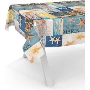 Ulteronixshop-Nappe En Toile Cir&eacute;e - Lavable, Pour Table De Jardin, Ronde, Ovale Ou Rectangulaire, Motif Maritime, Bord Coup&eacute;, 200 X 140 Cm - Neuf