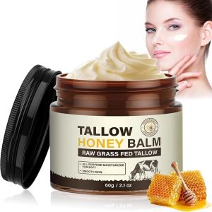 Kathlelxh-Crème Hy Atante Au Suif De B?uf, 60g Naturel Beef Tallow Honey Cream Pour Vi , Beef Tallow Creme Corps, Baume Hy Atant Au Suif Et Au Miel Face Moisturizer Pour Hommes Et Femmes[H811] - Neuf