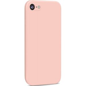 1 Pack Silicone Coque Compatible pour iPhone SE 2020 / iPhone 8 / iPhone 7 / iPhone SE 2022, Silicone Coque avec Doublure en Microfibre Douce Protection Compl&egrave;te 4,7"", Rose - Neuf