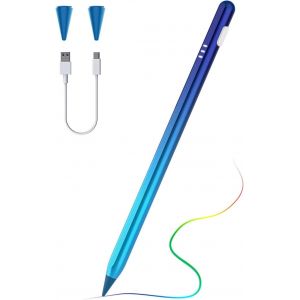Stylet Tablette Pour Ipad 11/10/9/8/7/6e G&eacute;n, Ipad Pro 13/12,9/11 Pouces, Ipad Air 4/5e, Ipad Air 11/13 Pouces 2025, Ipad Mini 7/6/5e, Rejet De La Paume, Bleu D&eacute;grad&eacute; - Neuf