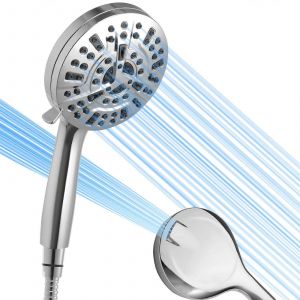 Pomme de douche,8 réglages de jet + 2 modes de jet de lavage puissants intégrés,pomme de douche haute pression amovible de 5,04 po,pomme de douche de 1,5 m avec tuyau - Neuf