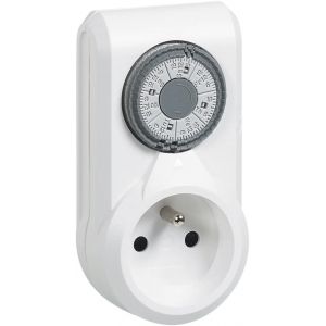 Prise Programmable M&eacute;canique - Programmation Journali&egrave;re - Avec Commutateur Marche Forc&eacute;e - Blanc - Neuf