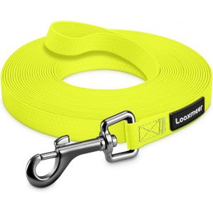 Longe Pour Chien, 3 M/5m/7m/10m/15m/20m/25m/30m, Laisse Chien Avec Poign&eacute;e Et Sac De Rangement, Laisses &Eacute;tanches Pour Chiens De Dressage De Toutes Tailles, Laisse Longue Robuste (Jaune) - Neuf
