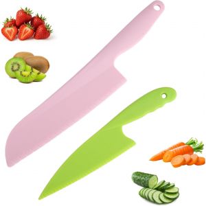 Mevronisshop-Couteau &Agrave; G&acirc;teau & L&egrave;ve G&acirc;teau En Plastique &iquest; Couteau G&acirc;teau S&eacute;curis&eacute; Pour Moules Antiadh&eacute;sifs, Coupe Salade Anti Rayure, Alimentaire, Lavable Au Lave-Vaisselle, Set 2 Tailles - Neuf