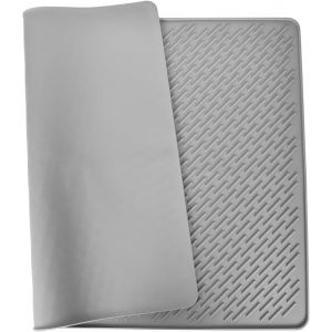 Shiliu-Tapis Litiere Chat, 70x50cm Imperméable Tapis De Litière Pour Chat, Tapis De Gamelle Chat Chien En Silicone Antidérapant, Fa[ - Neuf