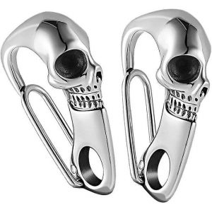 Ensemble De Porte-Clés En Métal Motif Tête De Mort ¿ Mousqueton À Fermoir Mousqueton Durable Pour Clés Et Objets Artisanaux, Parfait Pour Les Hommes Et Accessoires Uniques - Neuf
