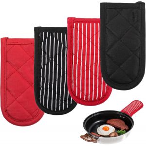 Lot De 4 Support De Poign&eacute;e Chauffante En Fonte &Agrave; Rayures, Housses R&eacute;sistantes &Agrave; La Chaleur, Supports Antid&eacute;rapants Et Durables Pour La Maison, La Cuisine, Le Barbecue[APP8812604] - Neuf