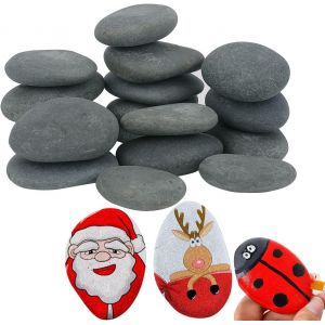 Mevronisshop-9 Pièces De Pierres Décoratives, Pierres, Granulés Larges Et Lisses Pour Peinture, Galets Plats De Rivière Pour Décoration De Pot De Fleurs - Neuf