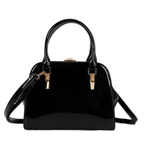 Sac &agrave; Main de Soir&eacute;e pour Femme Vernis avec Perles et Bandouli&egrave;re Gallantry Noir - Neuf