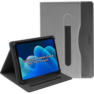 Coque Universel pour Tablette 10 &agrave; 11 Pouces pour FACETEL/niuniutab/DOOGEE/AOCWEI/SEBBE/Blackview/POWMUS/OVZIOCO, &eacute;tui de Protection avec Porte-Stylo et Support pour Tablette 10-11"" - Gris - Neuf
