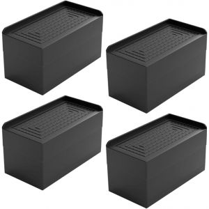 Ulteronixshop-Lot de 4 rehausseurs de meubles, rehausseurs de lit, 7,5 cm, hauteur r&eacute;glable pour table, chaise, canap&eacute;, machine &agrave; laver, armoire, 11,5 x 6 x 7,5 cm (noir) - Neuf
