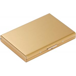 1 Pcs Porte-Carte de Crédit Visite(Or) Métallique avec la Technologie de Blocage RFID,Cool Etui de Carte de Visite Slim Métal - 6 Slots pour Vos Cartes de Crédit - Neuf
