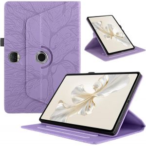 Naeryut-Coque Pour Honor Pad 9 12.1"" 2023 (Hey2-W09) Coque Tablette Pu Cuir 360°Rotatif Multi-Angle Stand Flip Protection Housse Etuis Tablette Honor Pad 9 12.1"" Arbres Rotating Cover,Violette - Neuf