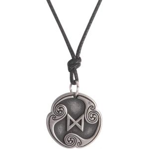 Kal-Collier Asatru Avec 24 Runes - Talisman Viking - Pendentif Pa&iuml;en Wiccan - Runes Nordiques Vintage - Amulette Nordique R&eacute;glable - Pour Homme Et Femme - Neuf