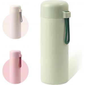 Gjfty-Flintronic Bouteille Isotherme, 420ml Gourde Isotherme En Acier Inoxydable, Bouteille D'eau Acier Inoxydable À Double Paroi, Etanche, Réutilisable, Sans Bpa, Pour Running, École, Bureau (Vert) - Neuf