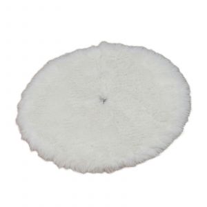 Jupe de sapin de No&euml;l d&eacute;corative en peluche, grande jupe douce et chaude pour la d&eacute;coration int&eacute;rieure, accessoire festif blanc, taille L - Neuf