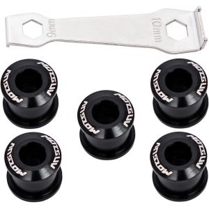 Boulon Pédalier Vélo CNC 7075-T6-Kit Double/Simple Plateau avec Clé Thermo-Traitée,Anodisation Militaire Triplex (4.9mm & 6.4mm) Compatible VTT/Route/BMX.[B814] - Neuf