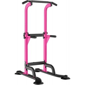 Lbgwp60-Cha Romaine Power Tower Barre De Traction Entraîneur Pour Abdominaux Multifonction Station Dips Tour De Puissance Multi-Fonctions Réglable En Hauteur Acier Allié - Neuf