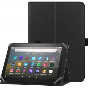 Étui Universel Pour 7-8 Pouces Tablette Fire Hd 8 2020/2022 & Fire Hd 8 Plus 2020/2022 Avec Support Folio Et Dragonne Housse De Protection Pour 7""-8"" Samsung Android Tablette-Noir - Neuf
